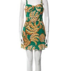 Farm Rio Raining Bananas Mini A-Line Dress belted dress women’s